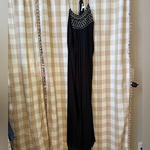 Amuse Society Black Maxi Dress with Beaded Yoke